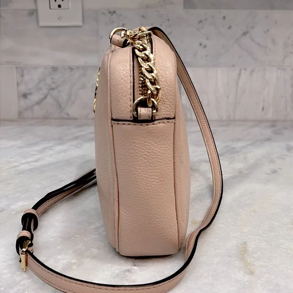 Michael Kors Blush Pebbled Leather Chain Detail Crossbody Bag - Picture 5 of 16